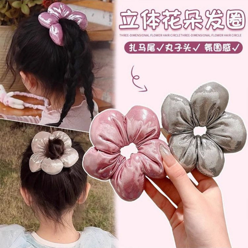 女童可爱花朵大肠发圈图片