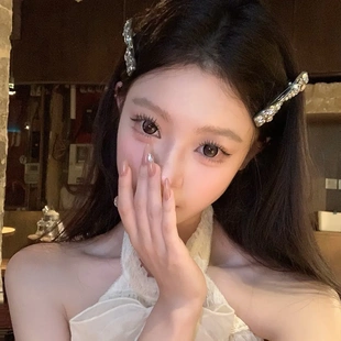 超闪韩国彩钻发夹高级感前额刘海夹2025新款侧边一字夹精致弹簧夹