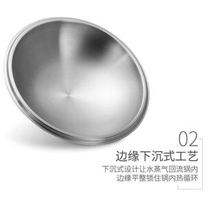 欧德罗不锈钢锅盖18/10钢家用防烫高拱炒菜锅盖帽带气孔无铆钉盖