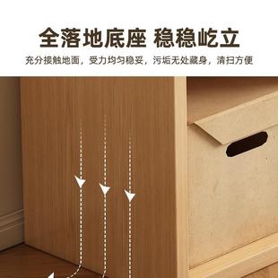 带门书架落地家用简易格子柜置物架客厅储物收纳柜自由组合矮书柜
