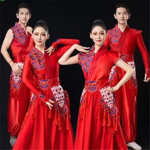 打鼓演出服2025新款男女中国风开场舞敲锣打鼓威风锣鼓队舞蹈服装