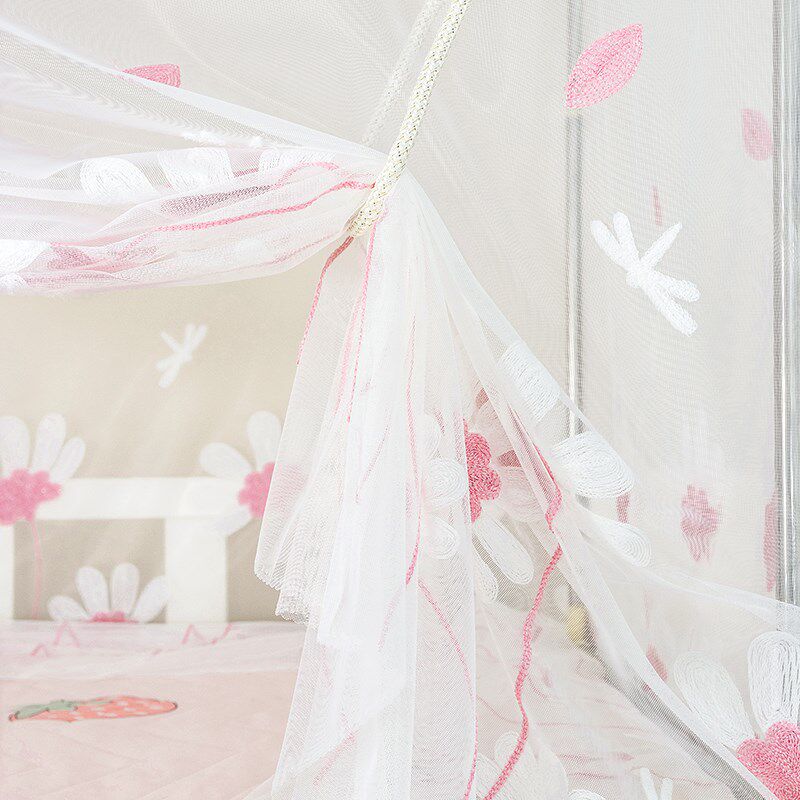 学生蚊帐宿舍上下床通用寝室上铺下铺防尘加密绣花公主少女心帐子