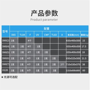 DOHO标准光源箱油漆塑胶面料D65日光比色灯箱四光源对色灯箱 TILO