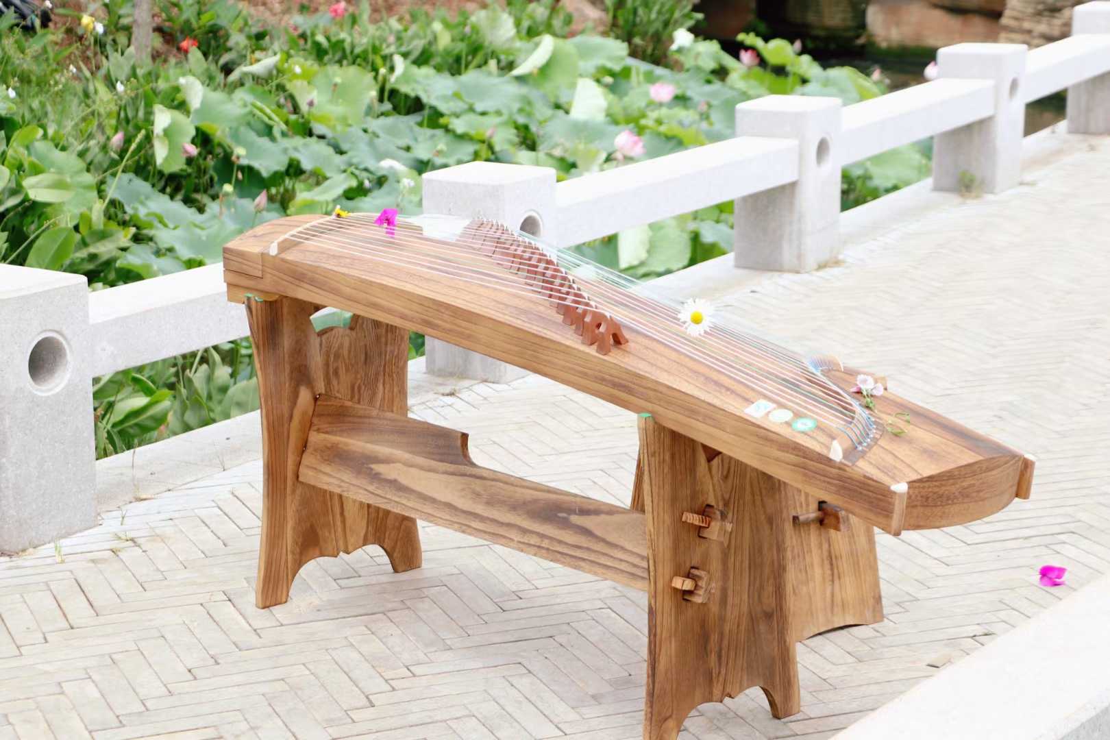 兰考纯泡桐实木古筝架,凳子