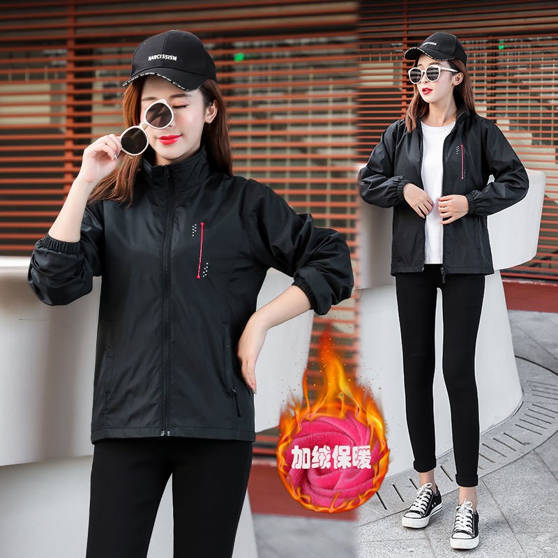 2020新款秋冬装大码休闲户外女士短外套女夹克加绒上衣女短款风衣