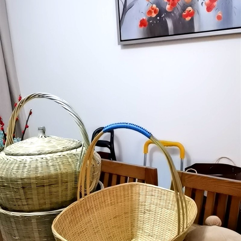 水果篮手提菜篮竹筐鸡蛋篮提篮 菜篮竹篮子农家手工竹编织竹篮子