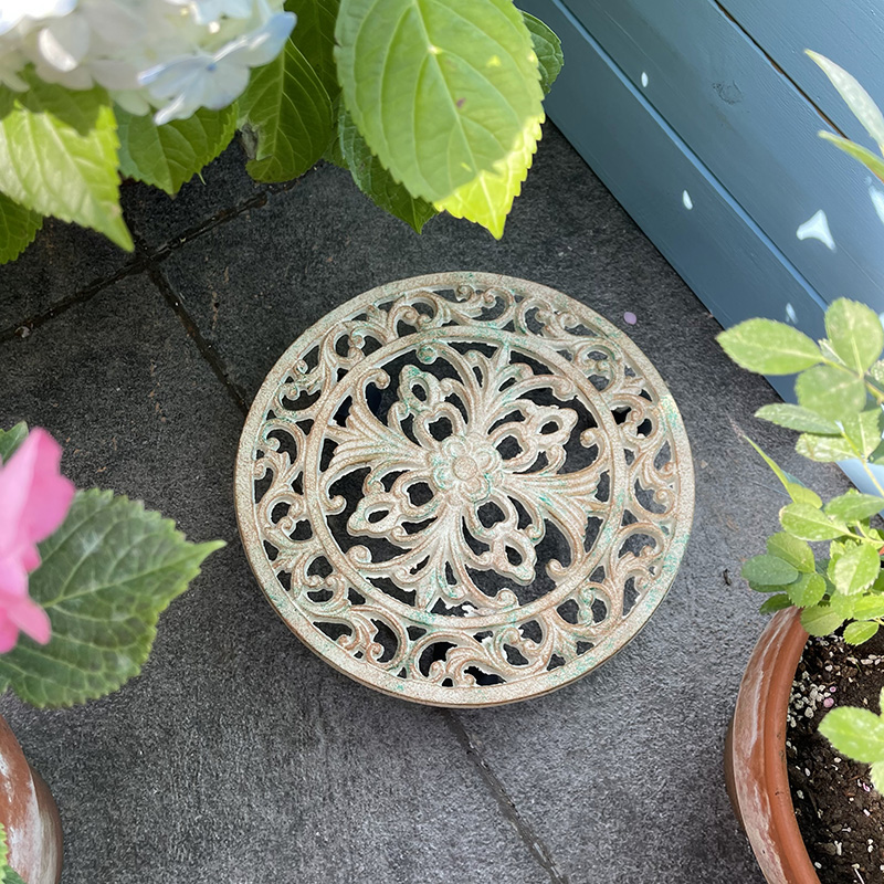 美式乡村复古铸铁艺户外带轮移动花托阳台花园露台庭院室内花盆架