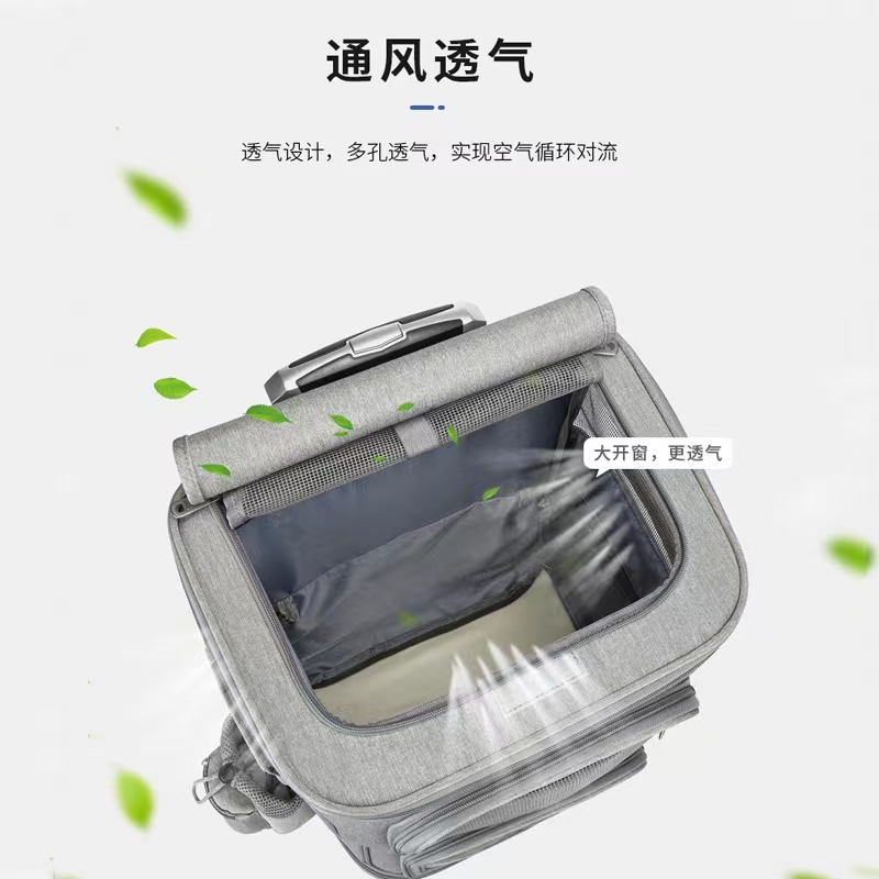 宠物拉杆箱猫包外出便携双层大容量两只猫咪行李箱透气狗狗小推车