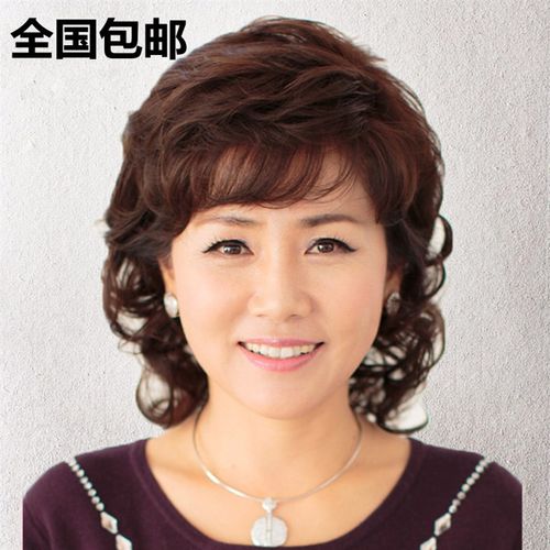 中老年假发女短发送妈妈假发中长发蓬松自然女士假发真人发丝头套