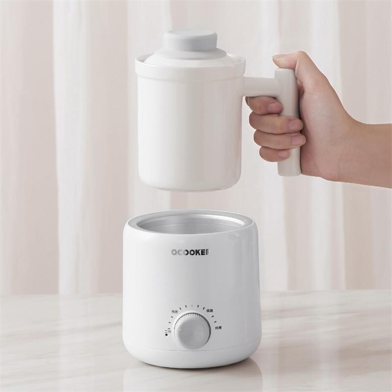 圈厨 CR-YS06电炖养生杯盅简约保温0.6L升迷你办公原厂陶瓷适配件