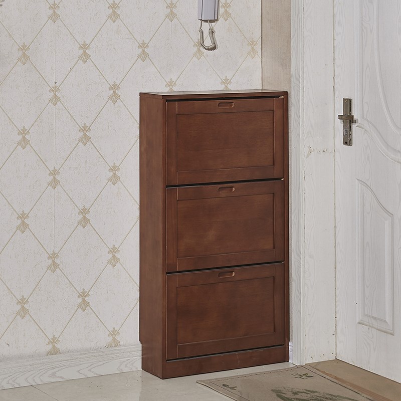 实木翻斗鞋柜家用门口超薄鞋柜17cm可坐简约省空间翻斗式进门鞋柜