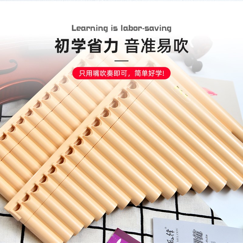 风律牌易学排笛 16管18管学生教学专用专业排箫初学者儿童入门C调