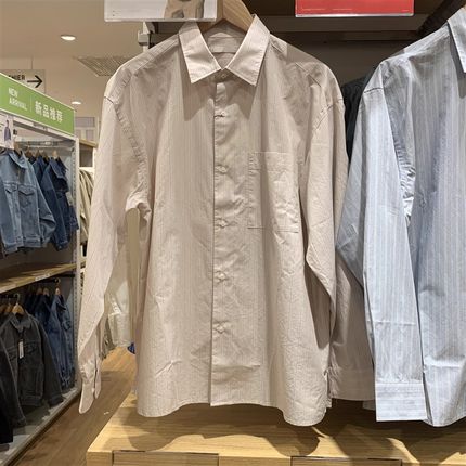 477642 476025 春季新款男装女装宽松条纹衬衫百搭长袖衬衣外套