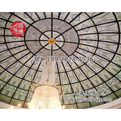 彩绘穹顶华润集团苏州彩色穹顶玻璃项目精美创意彩色玻璃穹顶