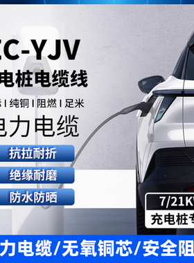 珠江国标电缆YJV3×6 3×10 5×10平方阻燃纯铜芯汽车充电桩电线