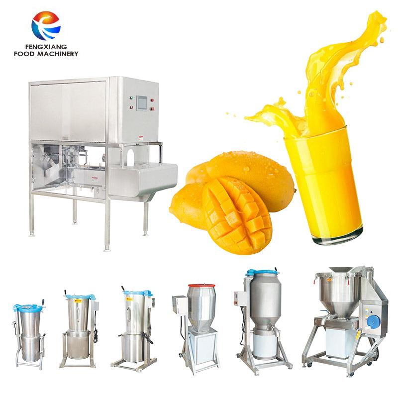 商用大产量芒果削皮机 芒果强力榨汁机芒果汁生产线