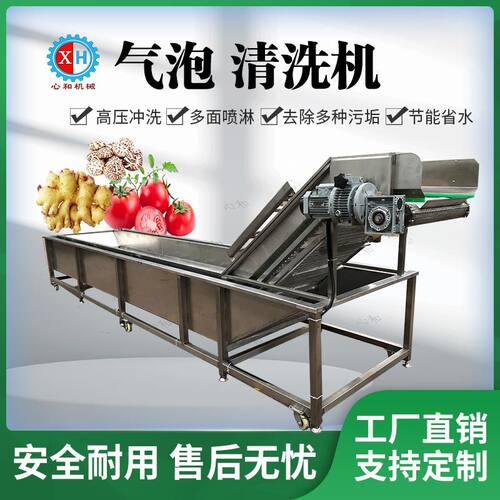 心和不锈钢高压喷淋洗菜机净菜设备全自动果蔬海鲜气泡清洗设备