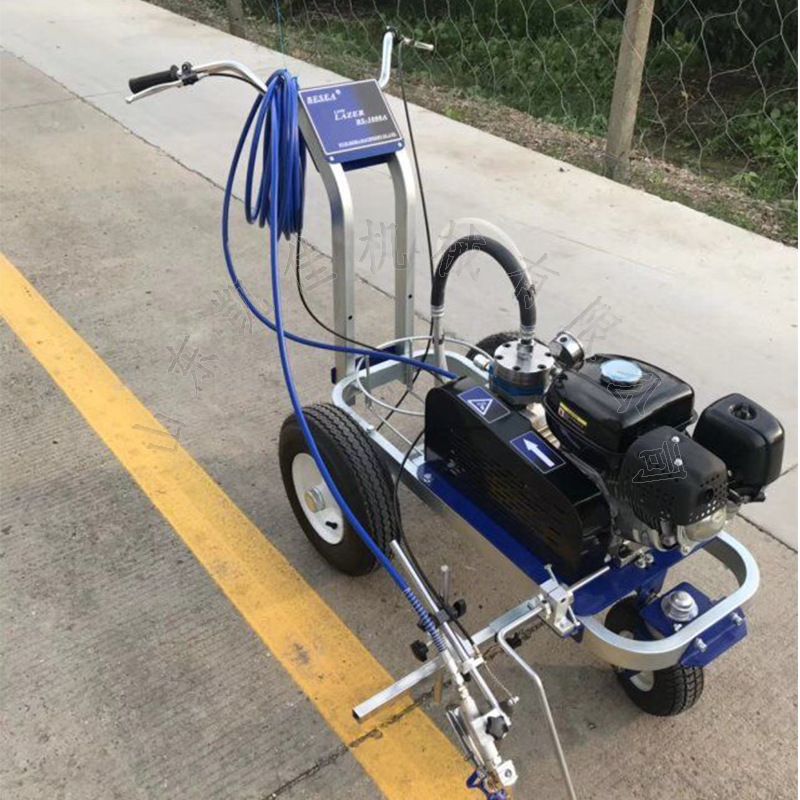 冷喷道路冷喷涂线机 隔膜泵款汽油双枪划线车 手推双枪冷喷划线机