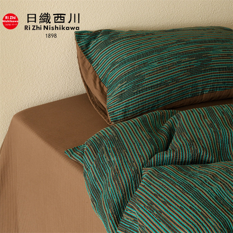 日式博主同款色纺立体浮雕全棉四件套复古纯棉被套鱼骨纹床单A类,床上用品,床品套件/四件套/多件套,淘宝优惠券,粉丝福利购,淘宝优惠卷