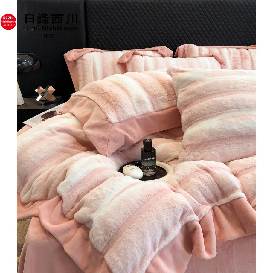 冬季皮草牛奶绒四件套珊瑚绒双面加厚保暖轻奢高级感床单被套床品,床上用品,床品套件/四件套/多件套,淘宝优惠券,粉丝福利购,淘宝优惠卷