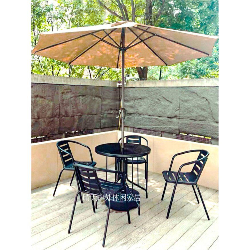 采购产品户外带伞桌椅，庭院户外休闲，露天露台，加厚椅，餐桌，
