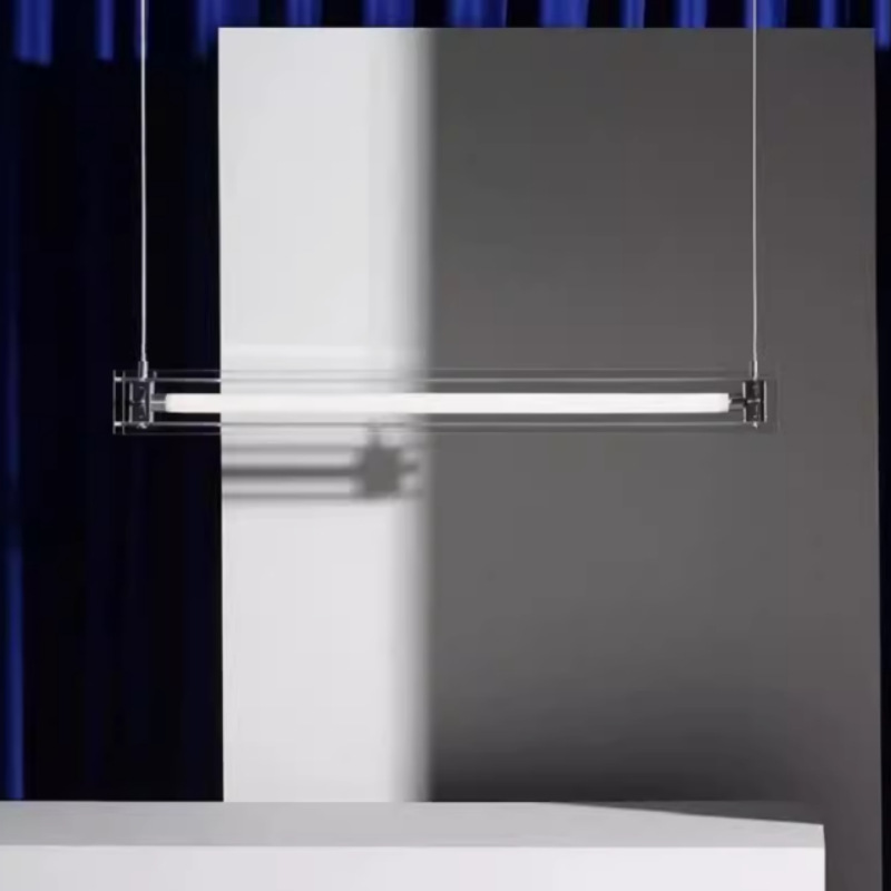 一字型餐厅吊灯设计师款工业风现代极简创意长条吧台北欧马扎灯