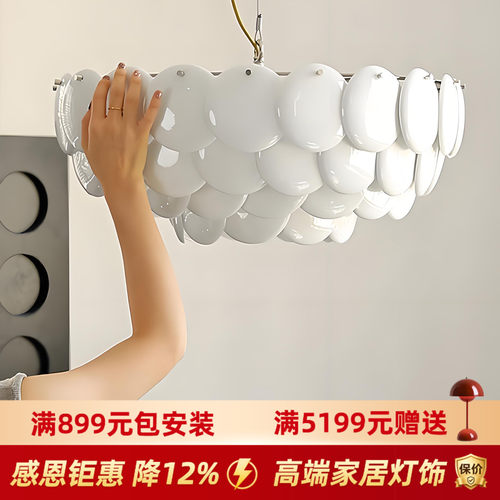 法式陶瓷吊灯设计师款餐厅吊灯法式复古卧室奶油风吊灯