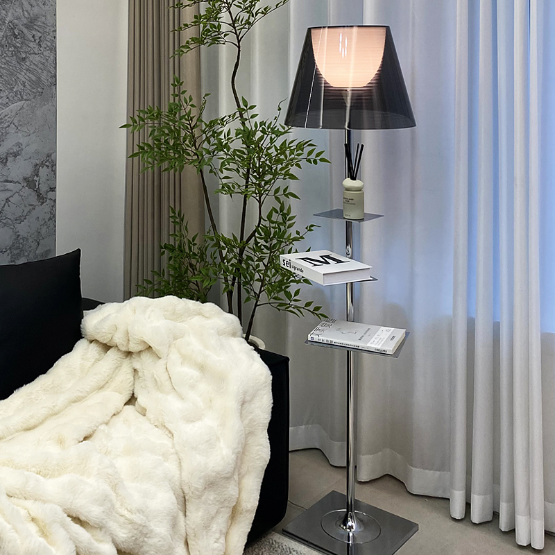 意大利设计师款卧室客厅落地灯北欧简约风沙发旁书房置物架装饰灯