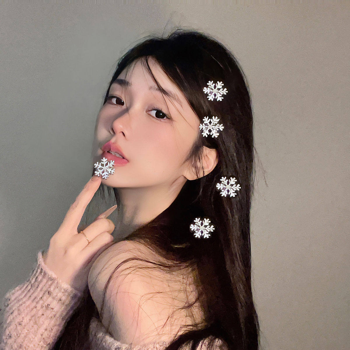 秋冬氛围感闪耀雪花少女鸭嘴夹发卡刘海碎发夹编发侧边精致小边夹,饰品/流行首饰/时尚饰品新,民族风发饰,淘宝优惠券,粉丝福利购,淘宝优惠卷