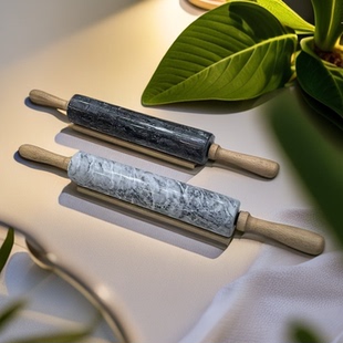 高档石头擀面棒擀面杖家用滚轴擀饺子皮面条棒棍不粘面杖烘培工具