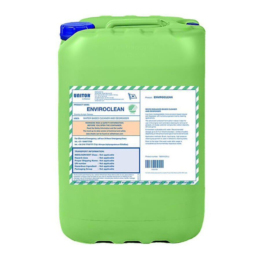 651 765018-ENVIROCLEAN 25 LTR  UNITOR 水基环保机舱甲板清洁剂