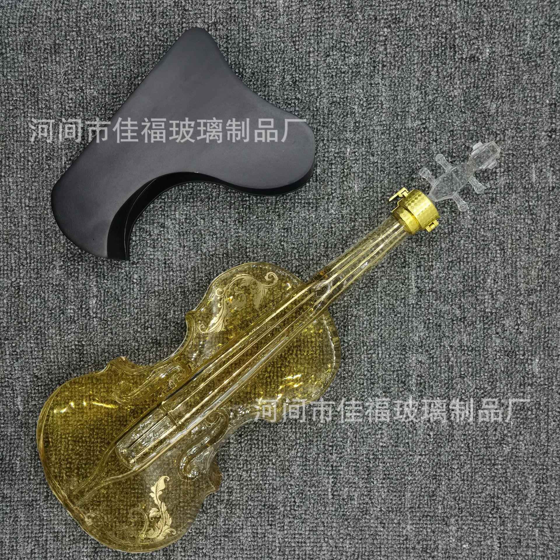 工艺酒瓶小提琴玻璃酒瓶乐器小提琴空心造型高硼玻璃酒瓶醒酒器