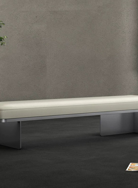 LCA01-43设计师意式服装店试衣间换鞋凳床尾凳不锈钢长条凳沙发凳