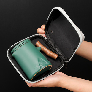 念云居 远山粗陶旅行茶具套装小套便携包式茶壶随行快客杯茶杯