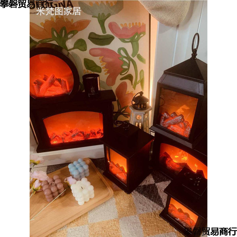 火焰灯小壁炉氛围灯火光用装饰火炉灯室内桌面摆件假壁炉灯