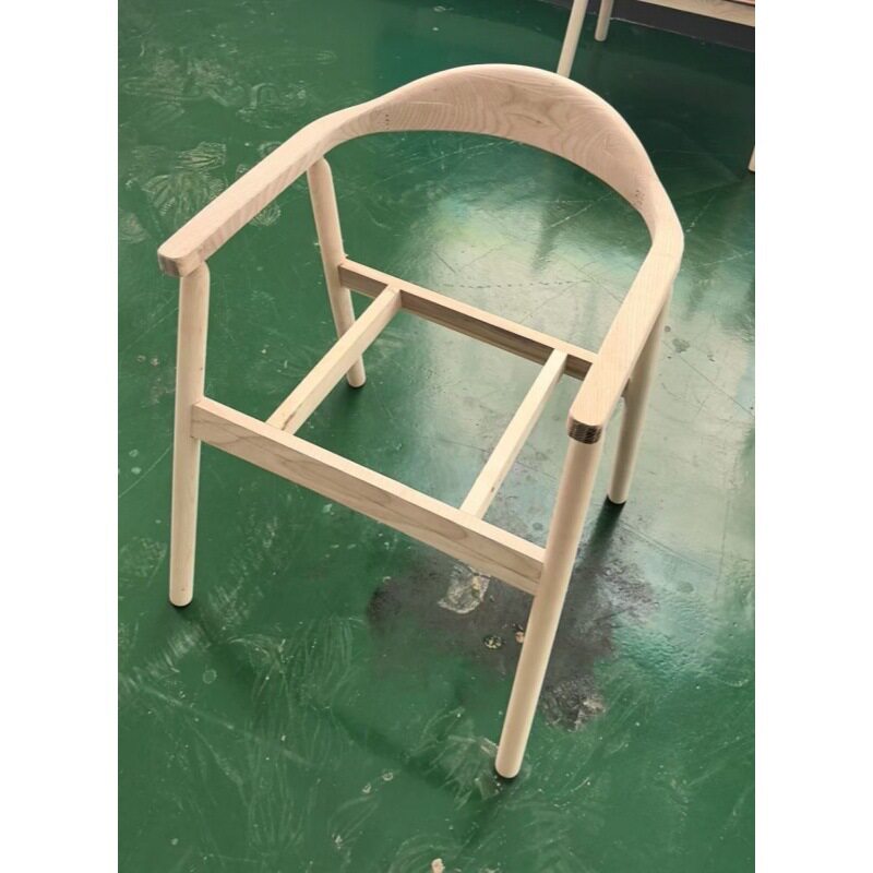 北欧简约木框架餐椅肯尼迪复古绳编实木椅家用咖啡厅靠背椅