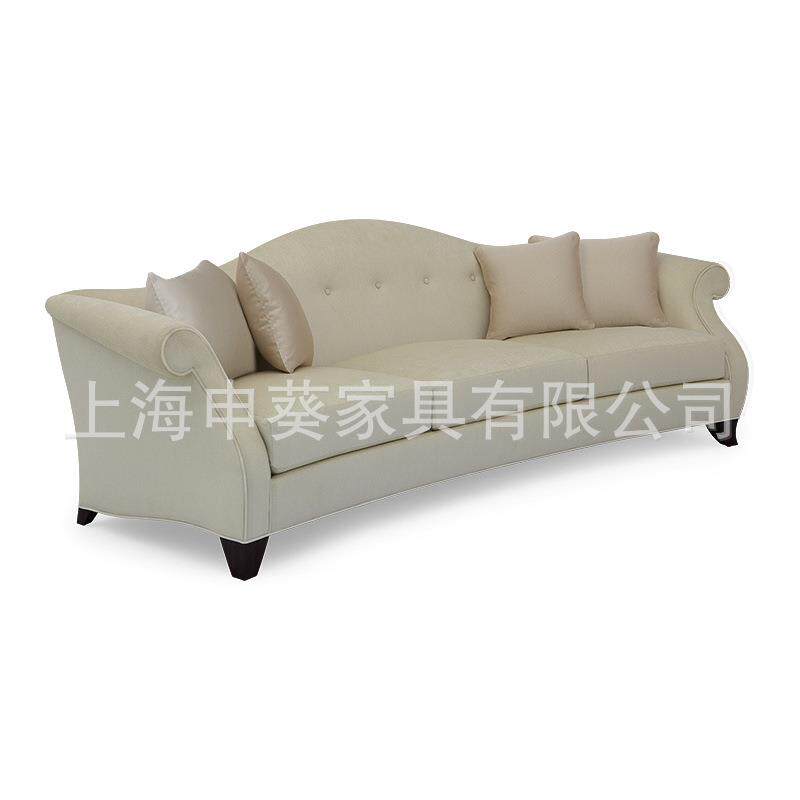 美式乡村小户型会客布艺沙发现代简约轻奢多人沙发客厅别墅样板房