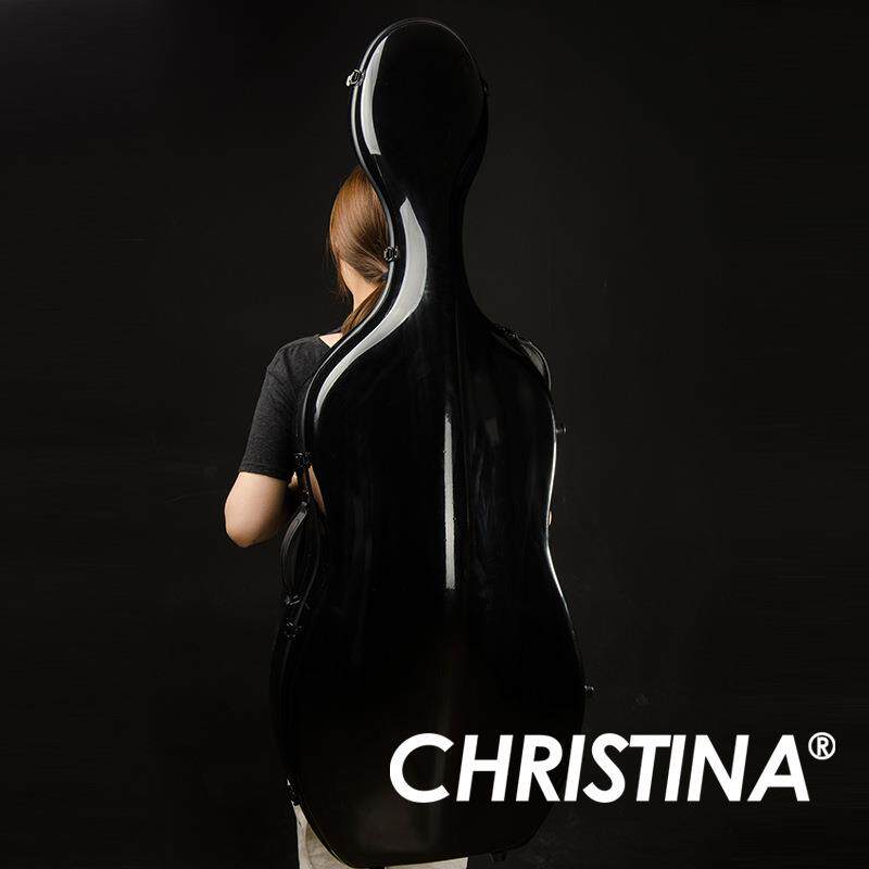 大提琴琴盒超轻带背带纯黑色琴盒4/4尺寸