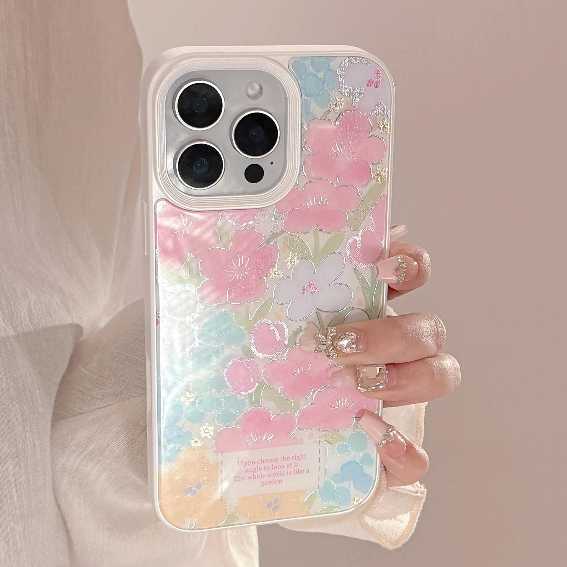 鎏金花朵iPhone16手机壳苹果15小清新14适用16pro max高级感12/13