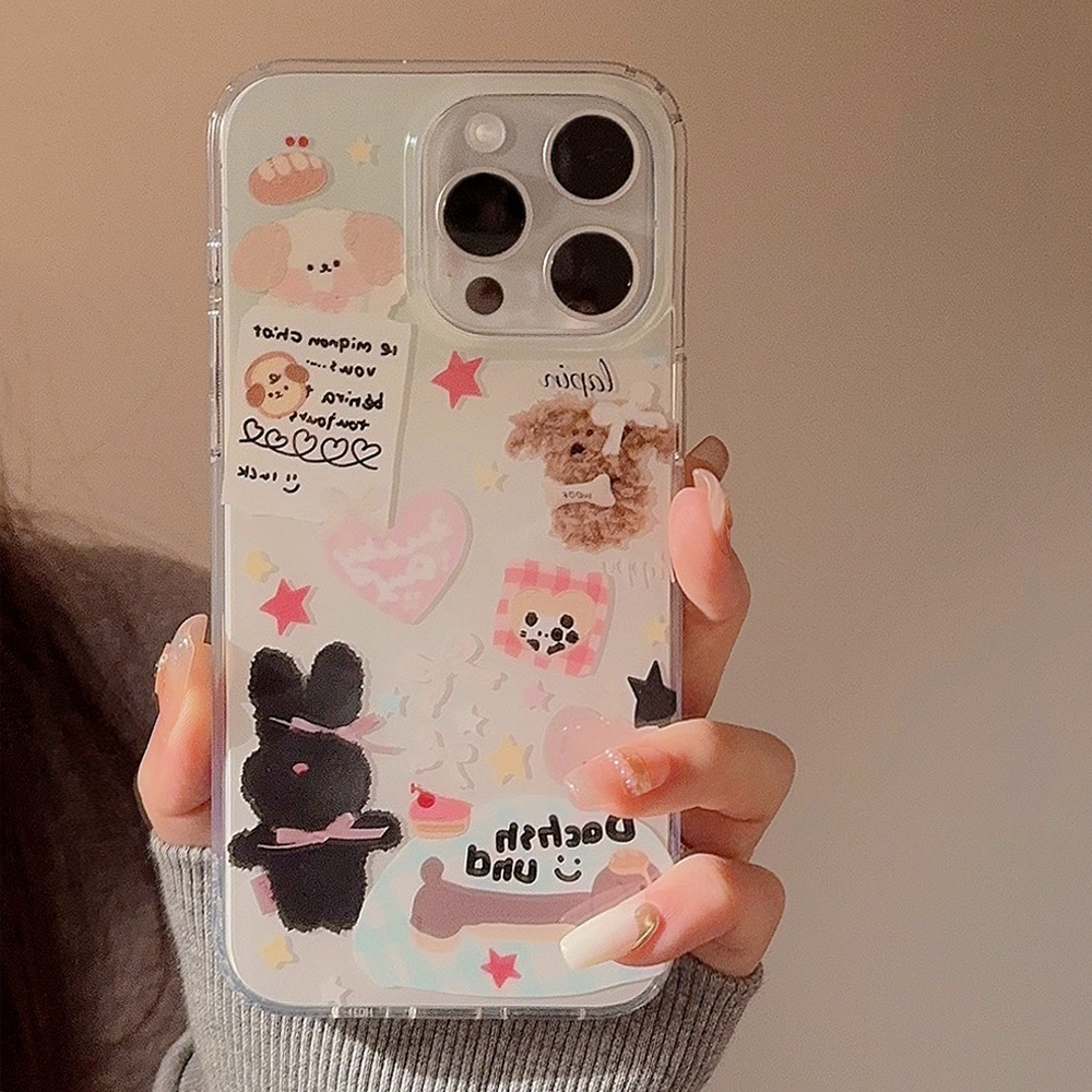 双层可爱小动物iphone15带挂链13promax适用16苹果14手机壳11韩系
