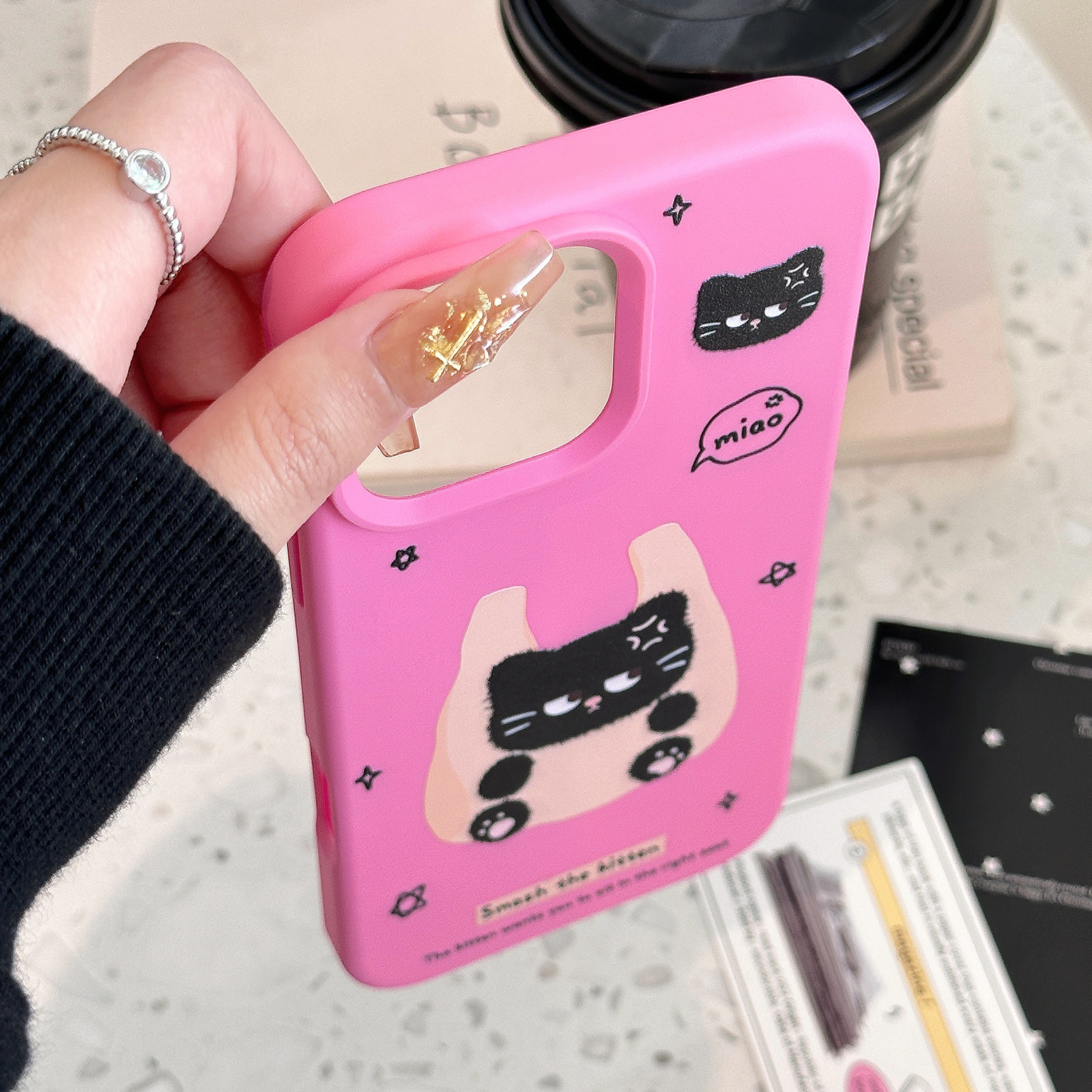 个性卡通iphone16适用15promax手机壳苹果13卡通黑猫咪14男女11软