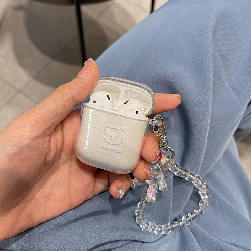 水晶熊链条airpods苹果蓝牙1代无线耳机套pro适用airpods2保护套3