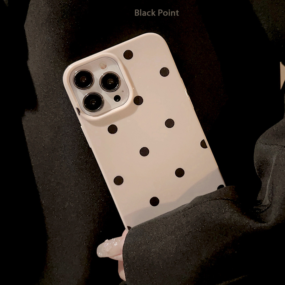 赵露思同款iPhone14promax手机壳15苹果13适用11简约波点16硅胶12