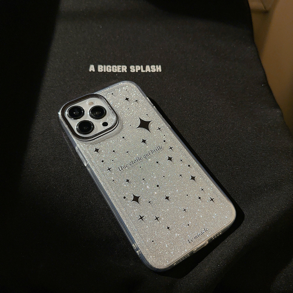 闪粉星星适用iphone13promax冷淡风14苹果16手机壳11全包套15甜酷