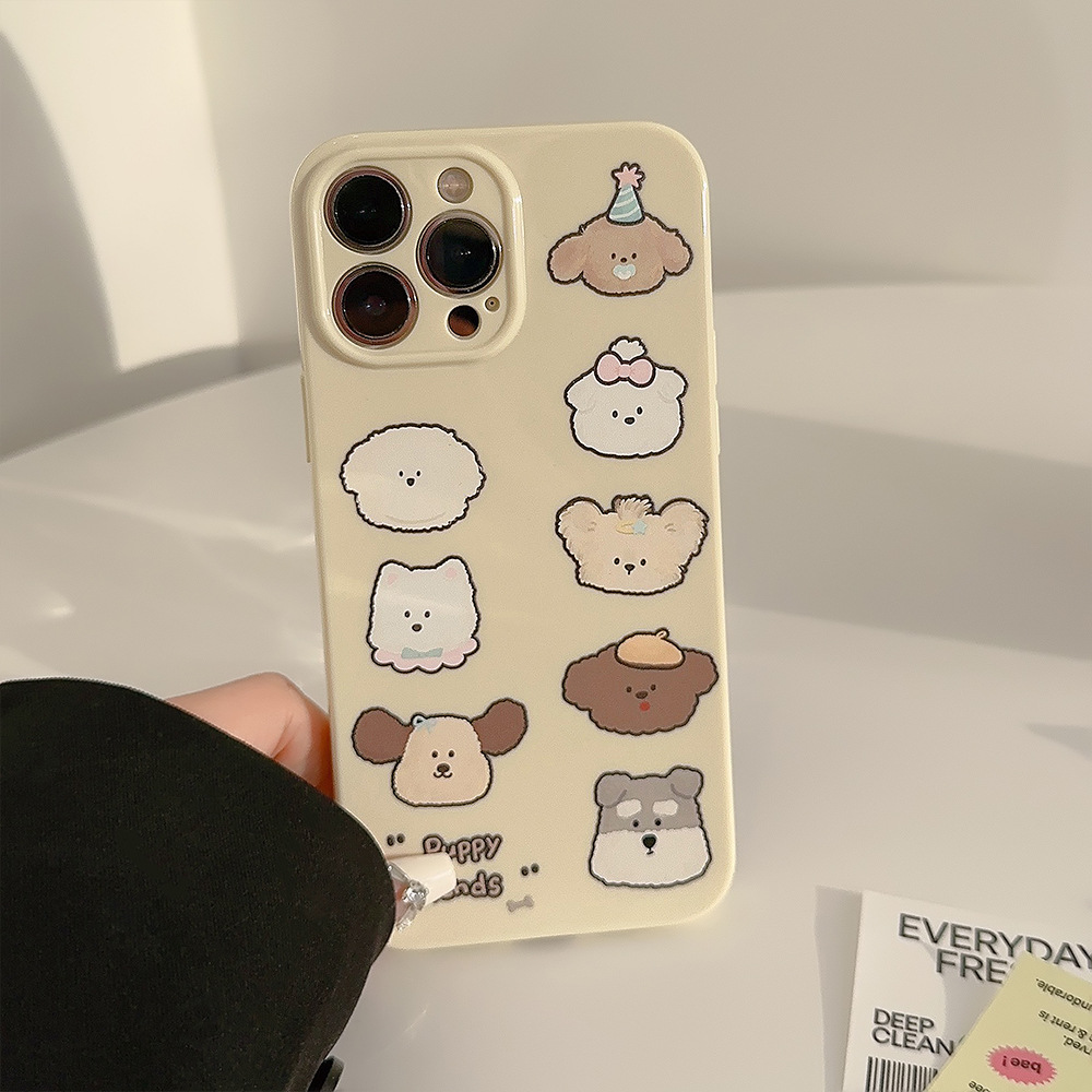 可爱小狗脑袋iphone14手机壳苹果13卡通11硅胶16软12适用15promax