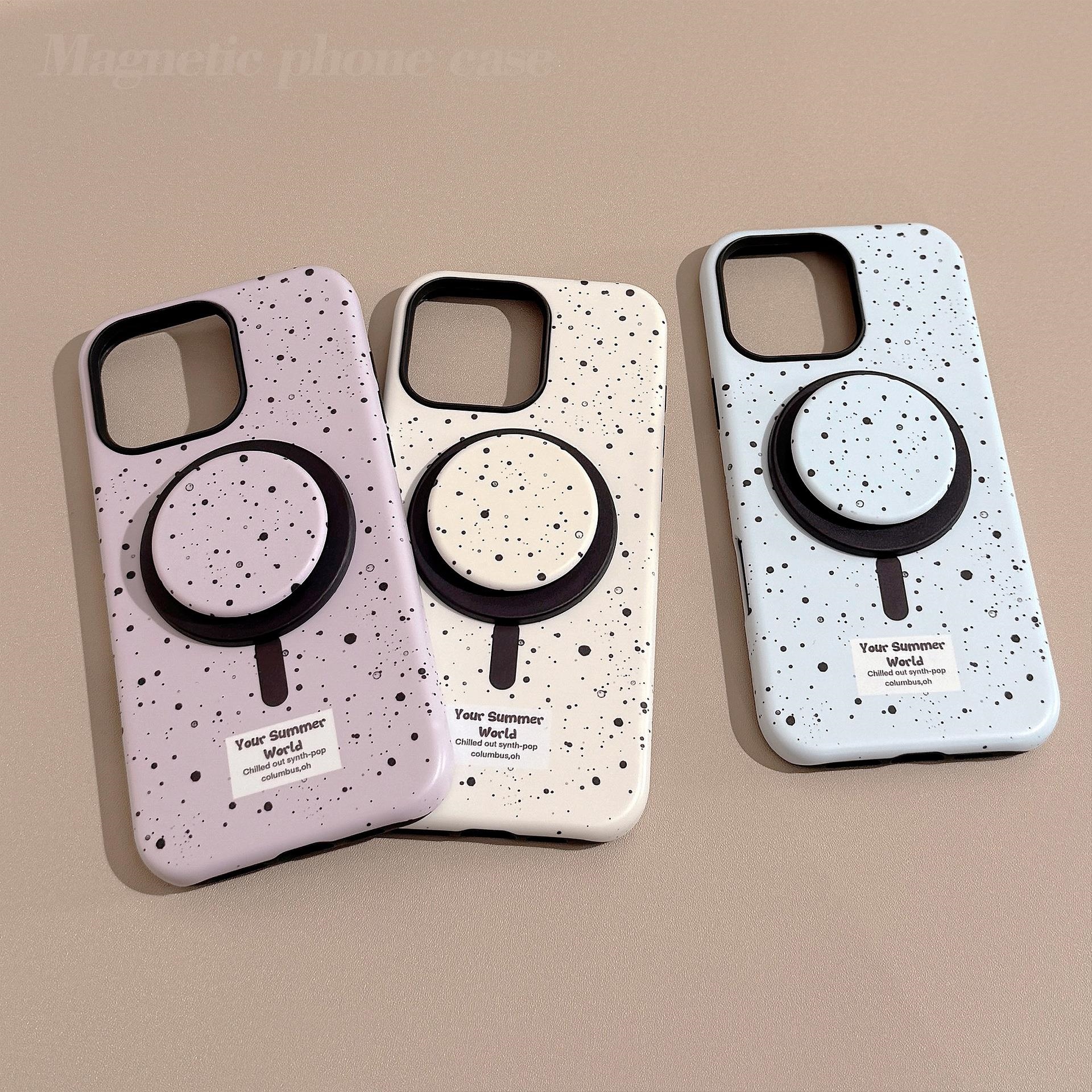 泼墨磁吸支架苹果15手机壳iPhone16promax适用13菲林韩系小众11硬