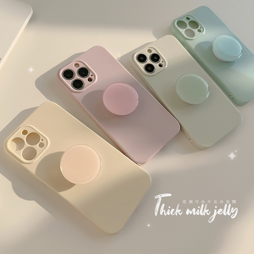 多巴胺15promax苹果手机壳iphone14支架12男女16纯色简约适用13软