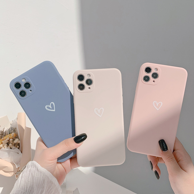 爱心iPhone16苹果手机壳14pro磨砂12工厂男女11硅胶软Xs适用15/8