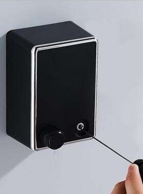 黑色阳台隐形收缩晾衣绳免打孔壁挂室内外伸缩钢丝绳浴室晾衣架