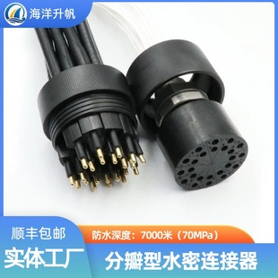 海洋升帆水密连接器 现在供 24芯插头分12瓣提供更多水下连接方式